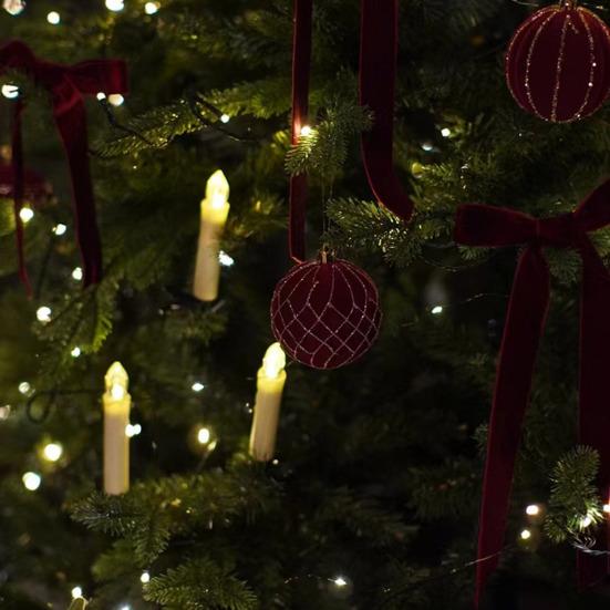 USB 20 LED Candle Lights Warm White Christmas Tree Decorations with Clips Plastic Flameless Tea Lights for Indoor Outdoor Holiday Use
