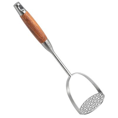 Stainless Steel Potato Masher Ricer, Heavy-Duty Metal Mashing Utensil, Hand Smasher for Potatoes, Avocado, Beans