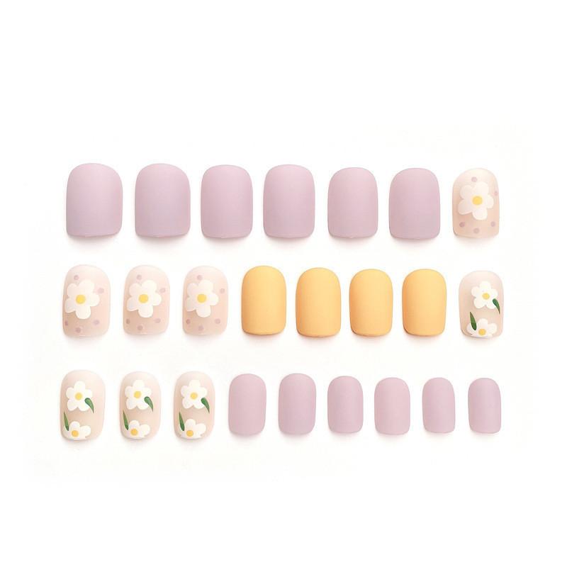 Flower Matte Manicure Dress Nail Fashion Simple Cute Removable Nail Patch Style