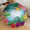 1pc Tropical Flowers Automatic Folding Umbrella, Portable Collapsible Design, 8-Rib Iron Frame, Outdoor Accessory yy250905072
