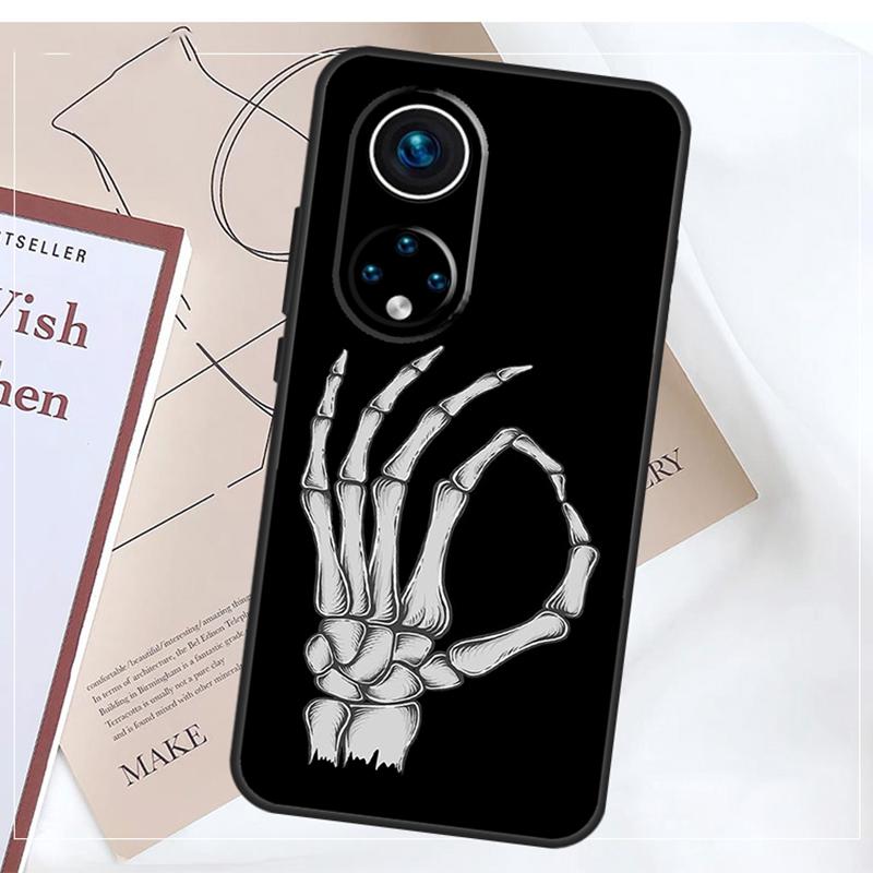 Skeleton Middle Finger For Honor 90 Lite 50 70 Magic 6 5 Pro Case For Honor X9b X8b X7a X6a X9 X7 X8 X8a X9a Cover