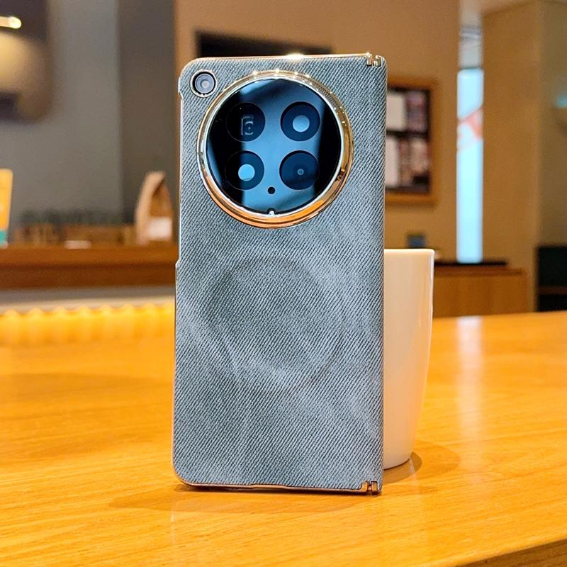 For OPPO Find N6 Case Luxury PU Denim Texture Skin Magnetic MagSafe Protective Back Cover For OPPO Find N6 Phone Shell