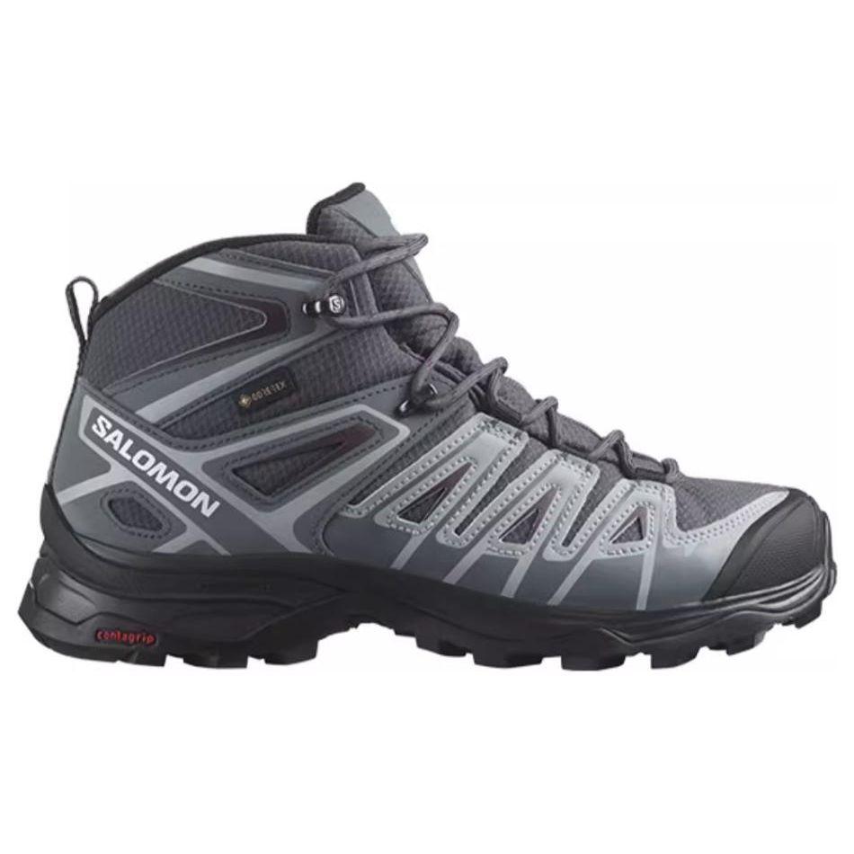 SALOMON X Ultra Pioneer Mid Gtx Lace-Up Slip-Resistant Durable Mid-Top Outdoor Functional Shoes Unisex Shoes Blue Black 471705