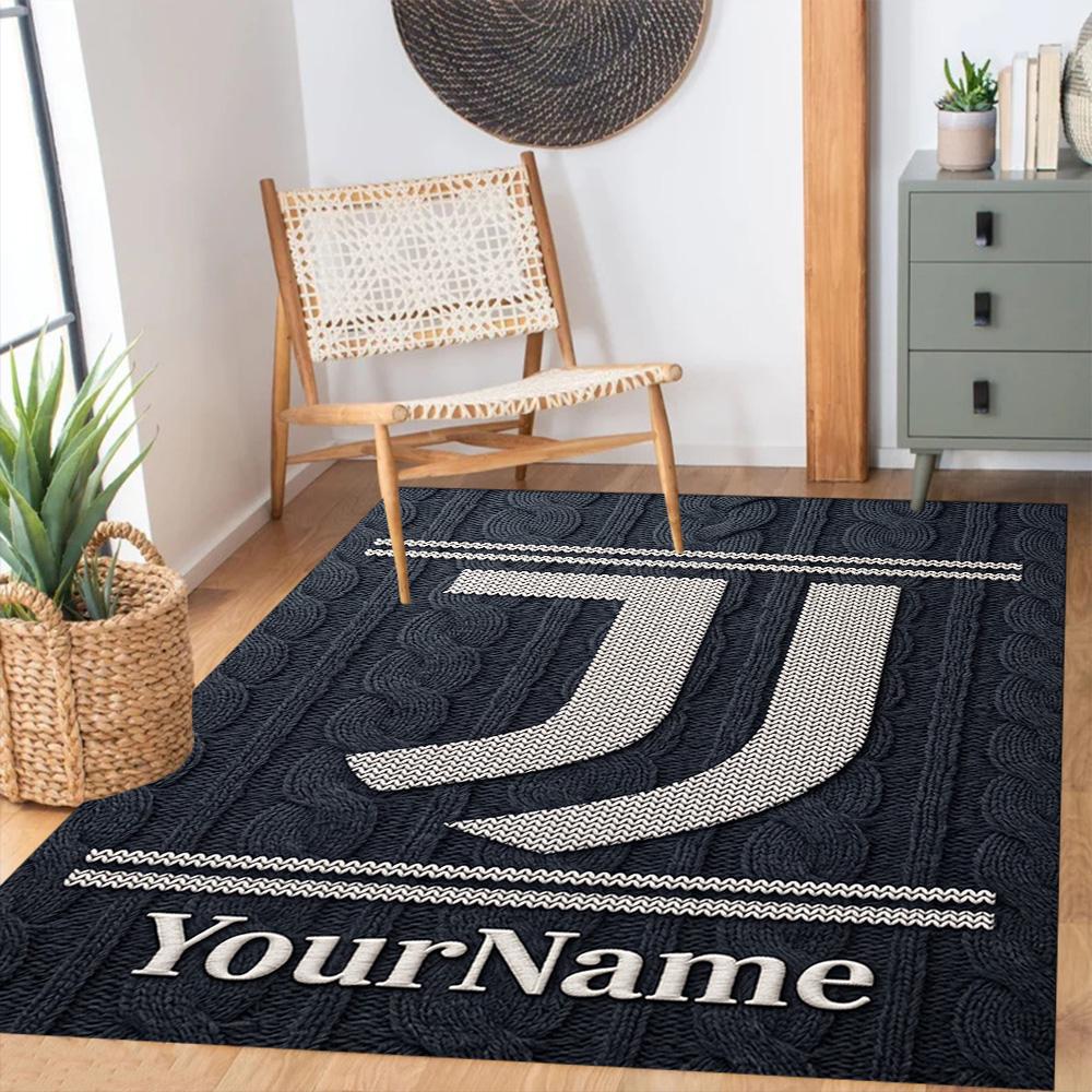 Juventus Customize Your Name Carpet Suitable for Playrooms Living Rooms Dining Room Balcony Antislip Carpet Anime Office Decor Wedding Party Gift