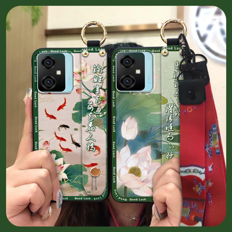 Schmutzabweisende Staubdichte Handyhülle für Blackview Oscal C70 Weiche Hülle Armband Mode Lanyard Langlebig Chinesischer Stil