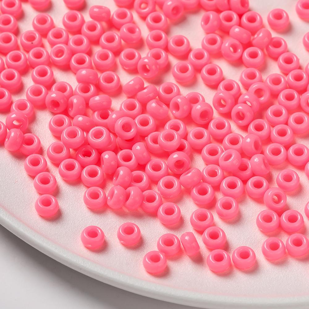 100pcs 4*7mm Acrylic Big Holes Beads Colored Spacer Loose Beads for DIY Necklace Bracelet Phone Charms Jewelry Making Supplies
