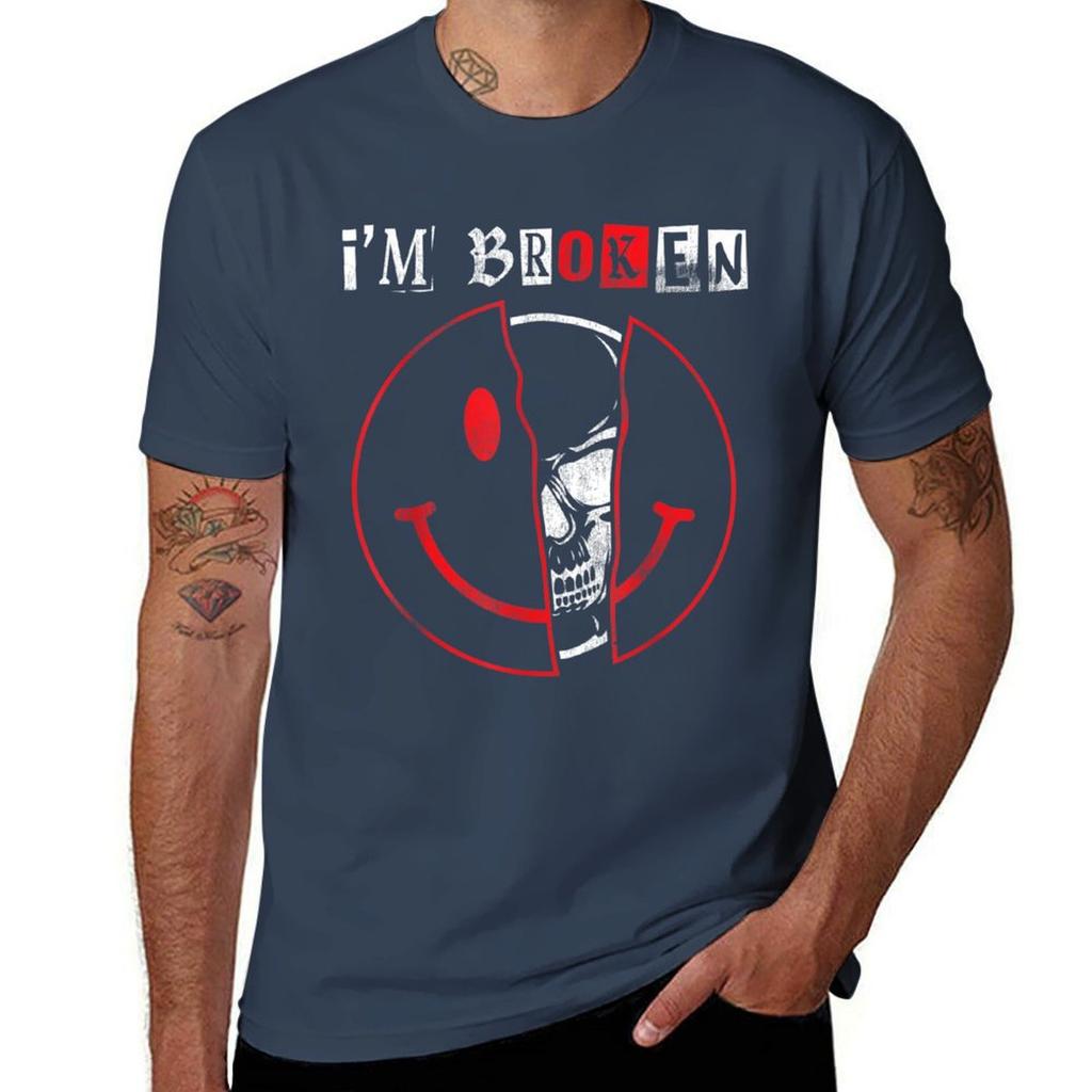 Im Broken Shirt Invisible Illness Im Ok Broken Tshirt Short Sleeve Tee Tops Oversized Unisexs White T Shirts