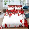 Romantic Valentine's Day Red Rose 3d Printed Quilt Cover Bedding Set Quilt Cover Pillowcase 3 Pieces Machine Washable