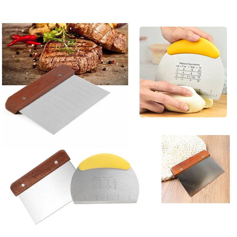 Thickened Stainless Steel Cake Dough Cutter Food Grade Silicone Baking Tool Pastry Scraper for Cake Steamed Buns and Dough