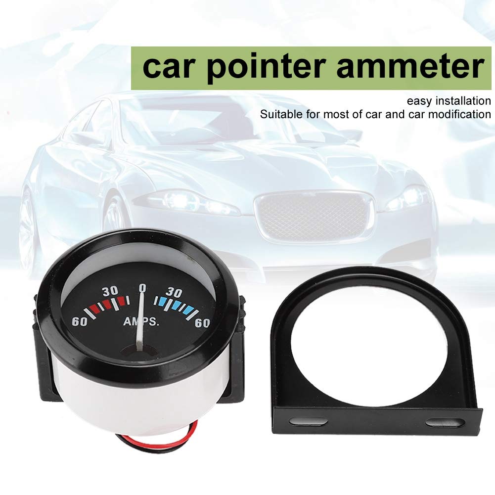 Millimeter Ammeter, Diameter 2.0 inches (52 mm), 12 Volts, Built-in Backlight, Versatile, ABS Material,