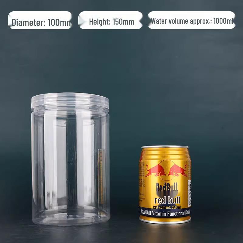 Transparent Food-Grade PET Storage Jars, Wide Mouth for Grains and Candy