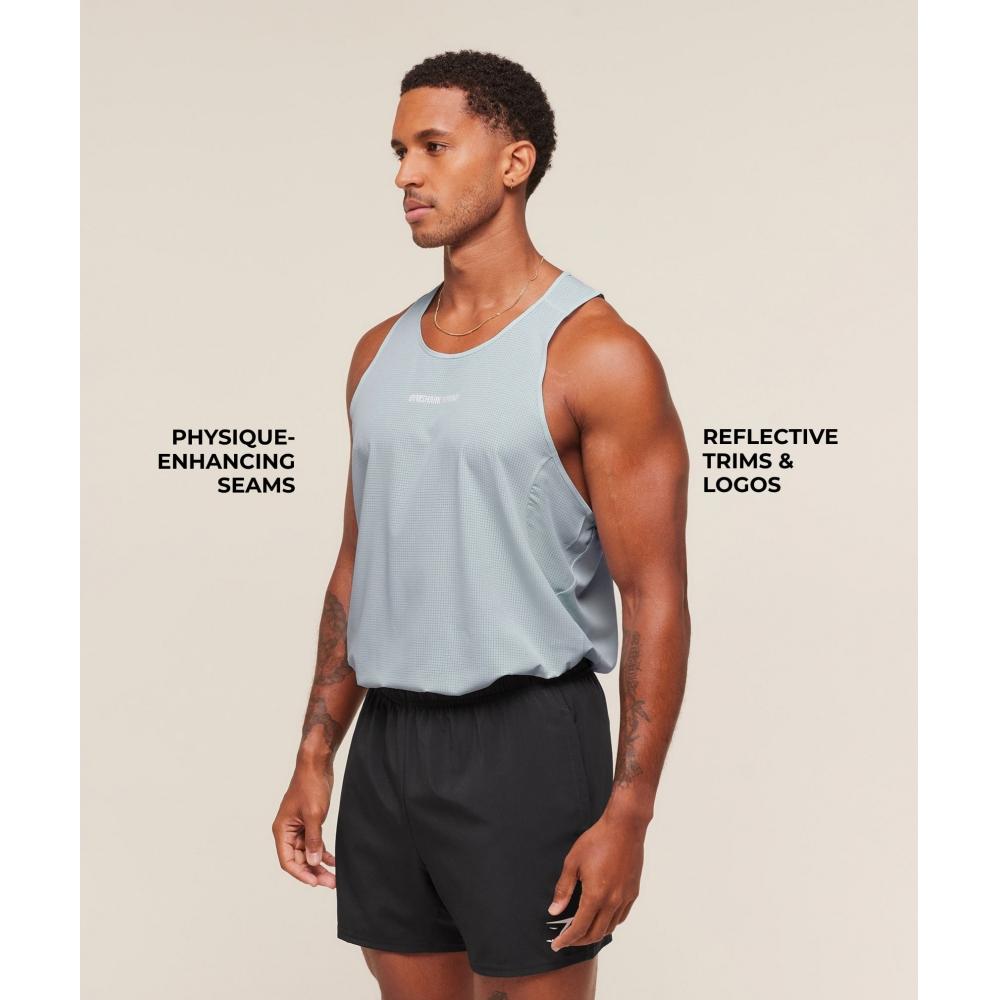Gymshark Running Tank Smoke Blue A3c1r Udr3