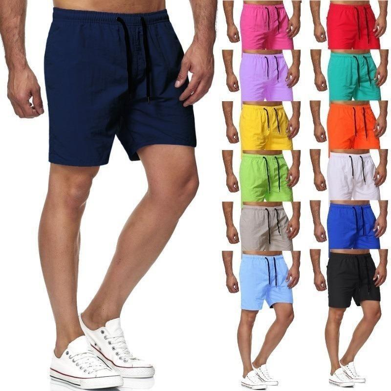 Men's 5-minute Quick-dry Solid Color Beach Pants Sports Fitness Shorts