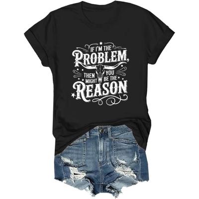 I'm The Problem Shirt, Casual Funny V Neck T-Shirt for Women Men