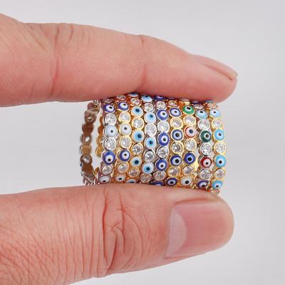 Neue böhmische Glücksringe aus türkischem blauem bösen Blick, tropfendes Öl, offene, verstellbare Fingerringe für Frauen, Schmuckgeschenk