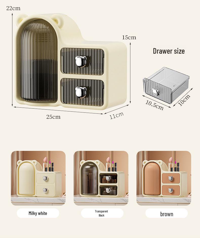 High-End Rotating Makeup and Skincare Organizer with Dust-Proof Drawers