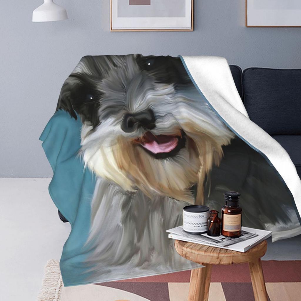 A Cute Featuring Schnauzers Blanket Fleece Throw Blanket Warm Throw Blankets for Couch Bedding Office Throws Bedspread Quilt
