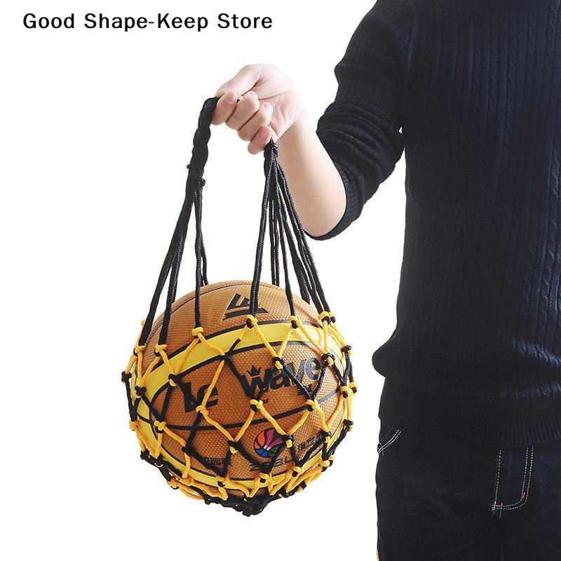 dailyBold Football Net Bag Nylon Single Ball Capacity Portable Mesh Storage Soccer Sports Sack for Training and Games