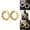 Trendy Alloy Hoop Earrings For Women Geometric Irregular Round Design In Silver And Gold