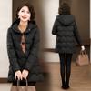 Winter Middle-aged Women's Hooded  Jacket, Warm and Thickened Down Cotton Loose Coat