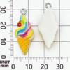 12-Color Resin Ice Cream Cone Charms for DIY Jewelry