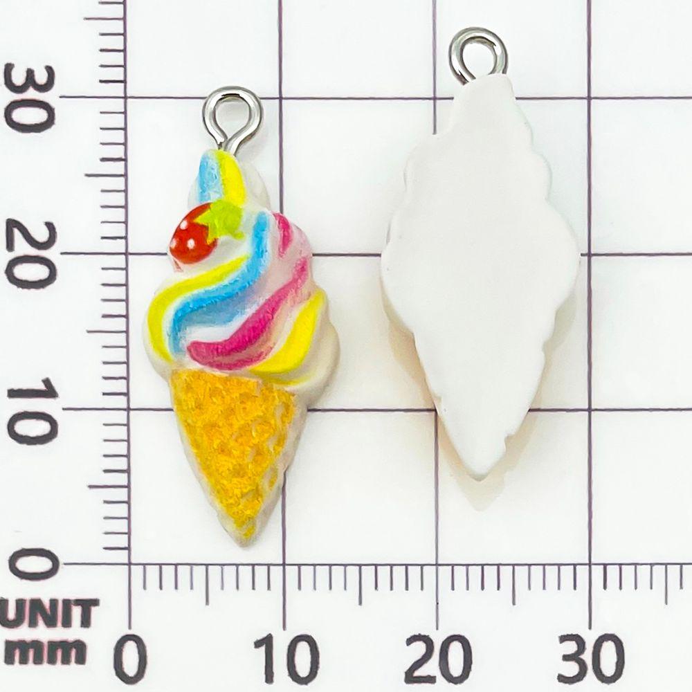 12-Color Resin Ice Cream Cone Charms for DIY Jewelry