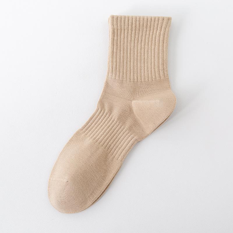Men's Autumn and Winter Pure Cotton Mid-calf Socks, Business Men's Cotton Socks, Black Long Socks