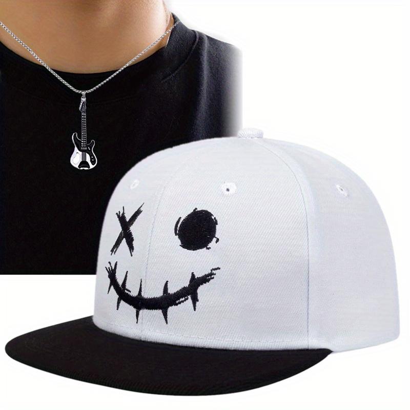 

Комплект из 2 предметов: мужская и женская спортивная бейсболка, ожерелье, модная повседневная титановая сталь, ожерелье с подвеской, вышитая хип-хоп шляпа с утиным языком, солнцезащитная шляпа белый