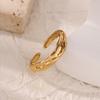 Vintage Stainless Steel Irregular Rings For Women Gold Color Geometric Openning Ring Party Christmas Jewelry Gift Bff