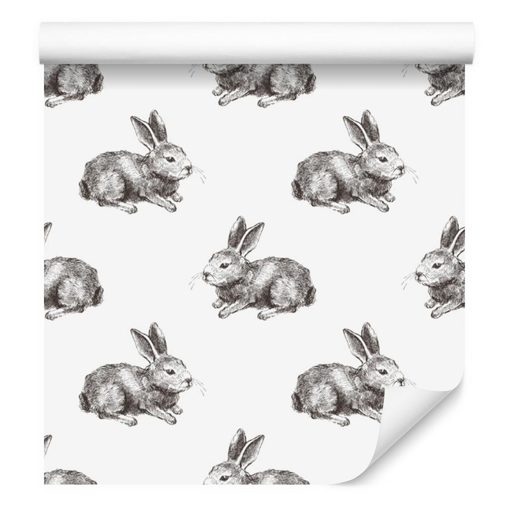 Rabbits Wallpaper In Dark Color for Living Room and Bedroom 50x1000