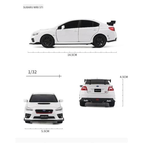 1/32 Scale Subaru WRX STI Alloy Sports Car Diecast Simulation Metal Sound and Light Souvenir Display Miniature Model Car Pre-Assembled Diecast Model (