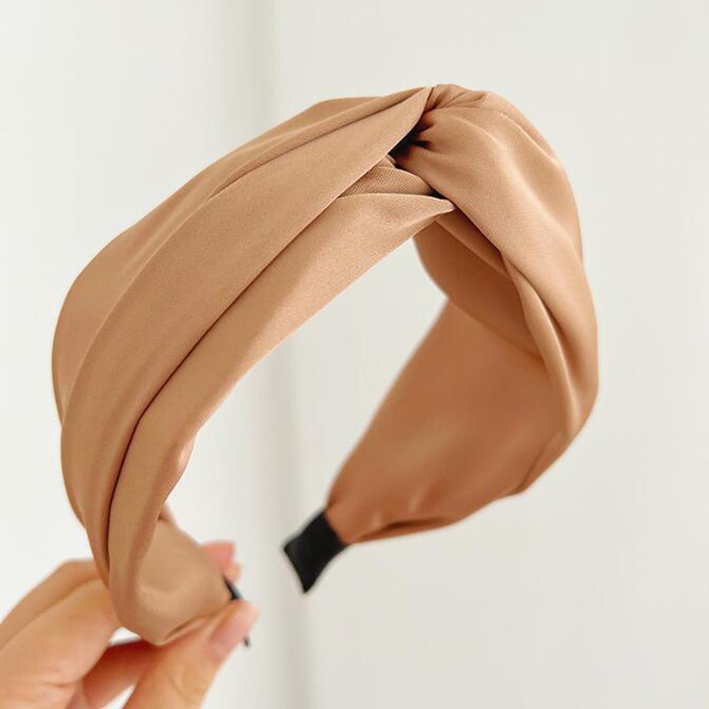 PROLY New Fashion Women Headband Wide Side Solid Color Headwear Cross Knot Turban Autumn Hairband Hair Accessories