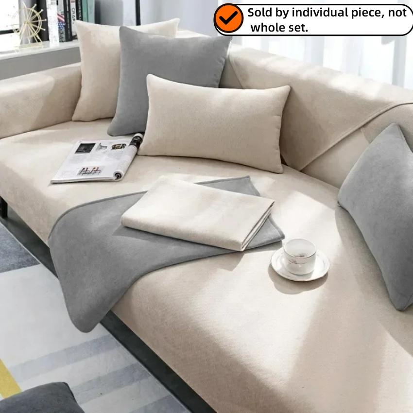 

Упрощенный чехол для дивана из цельного шенилла для гостиной, нескользящий чехол для диванной подушки, универсальные защитные чехлы для диванов Four Seasons Pillow cover-45x45cm