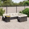 VidaXL Garden Lounge Set with Cushions 10 Pcs, Patio Sofas, Patio Furniture Set, Outdoor Furniture, Black 3272358