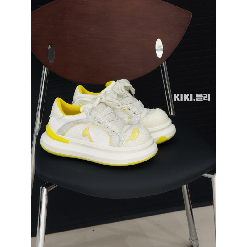 

Graffiti niche design board shoes women s tide spring and summer new color matching Guochao leather casual sports shoes 35 жёлтый