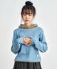 Ke308-Balaclava Waffle Hoodie Blue