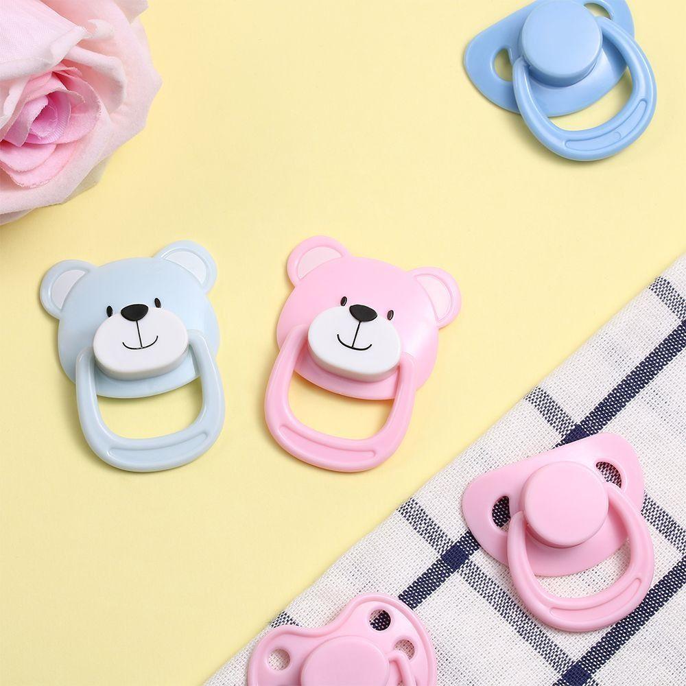 Pure Color Doll Magnet Pacifier Lovely Print Baby Doll Pacifier DIY Toy Bottle Doll Toy Kids Toys