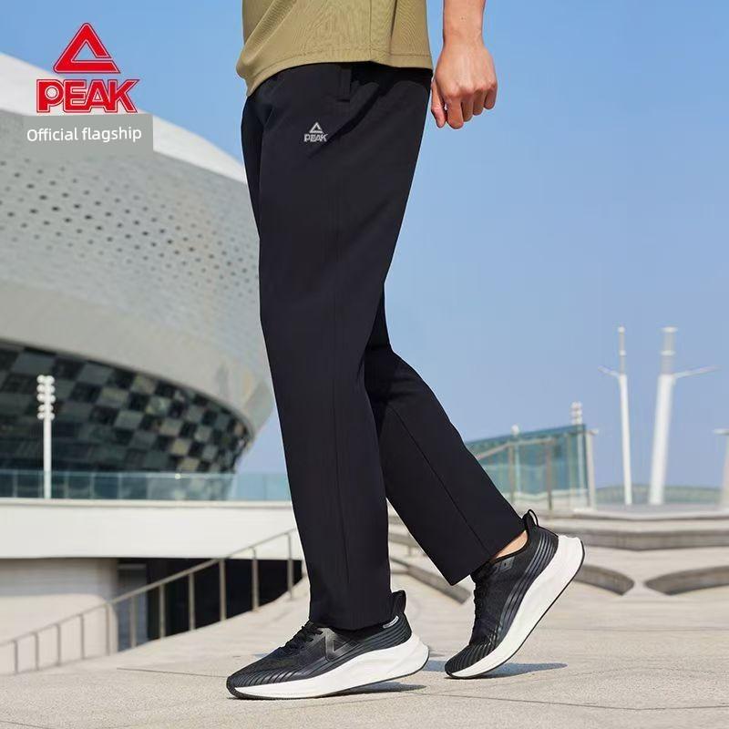 Peak Sports Pants Men's 2025 Summer New Fashion Casual Breathable Straight-Leg Woven Running Pants Sweatpants