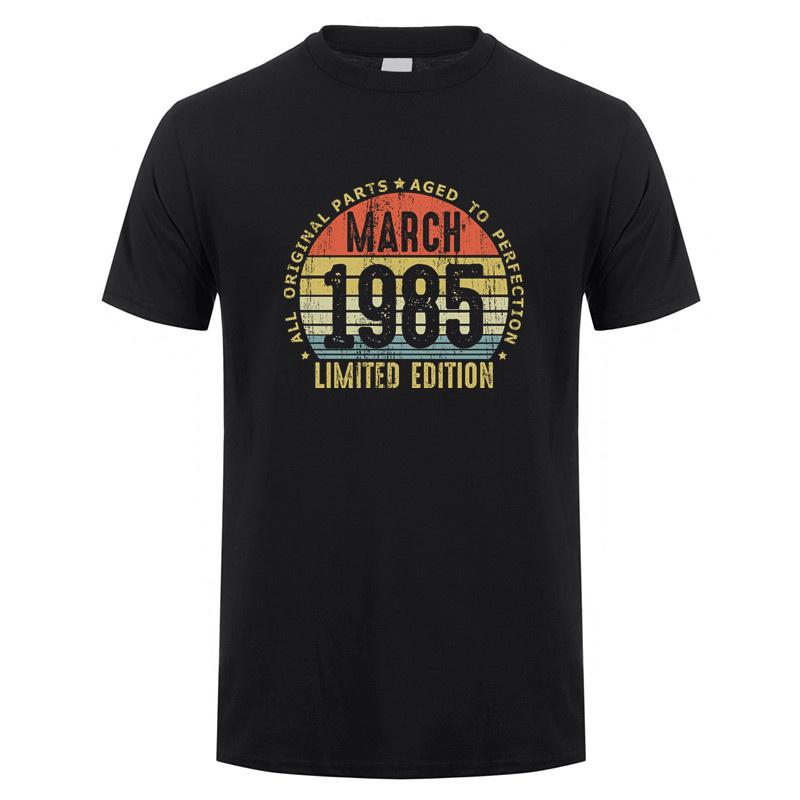 Made In January 1985 T Shirt Short Sleeve Born In March September October Every Month of 1985 Tops 40th Birthday Gift Tee OT037
