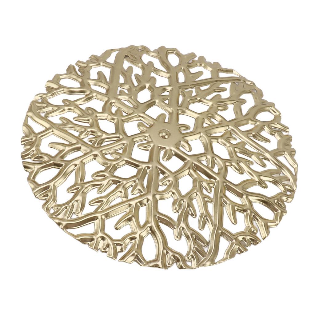 Gold Wall Art Set Iron Exquisite Tree Branch Round Shape Hollow Design Metal Wall Hanging