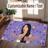 Custom Name Crystal Velvet Rug,Olivia Rodrigo Comfortable Anti Slip Floor Mat For Room Decoration