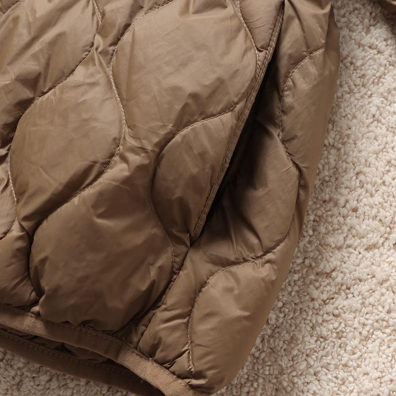 Women's Diamond Quilted Stand Collar Lightweight Down Jacket - Slim Fit, Plus Size, Warm Autumn/Winter Outerwear