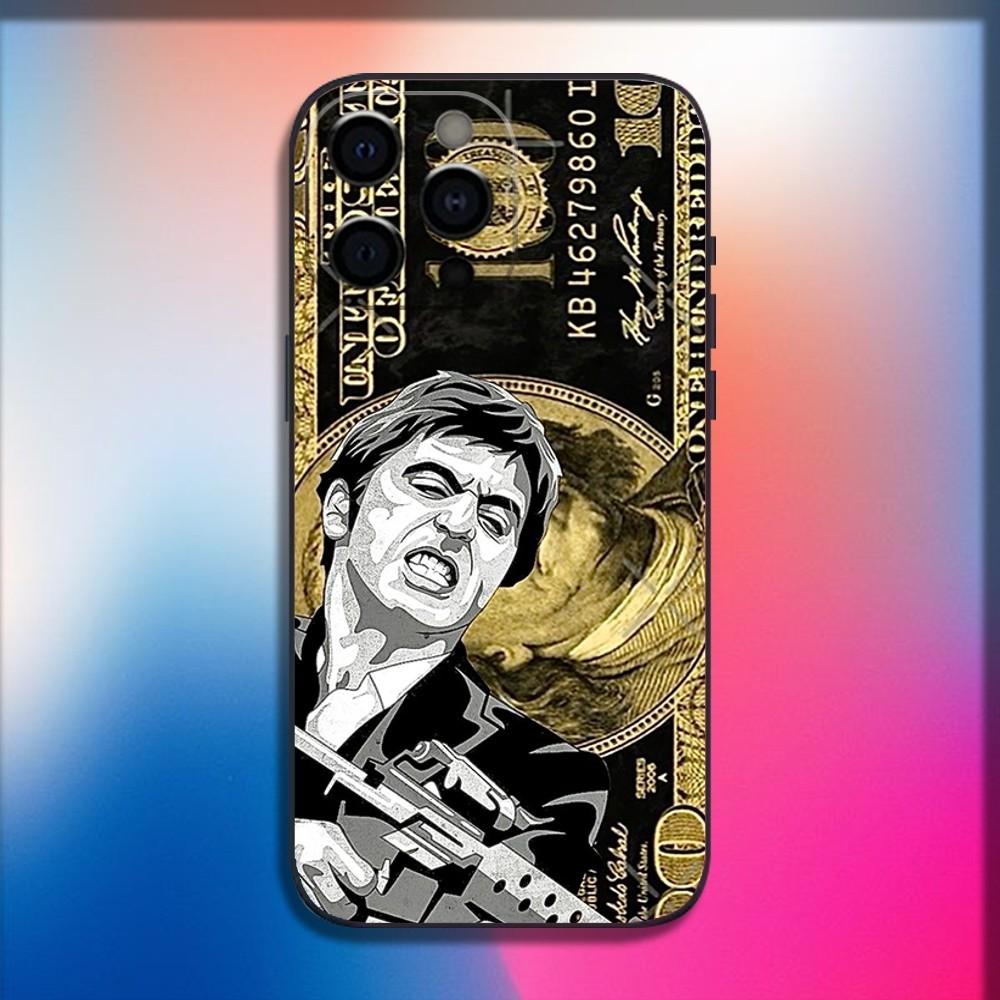

Чехол для телефона S-Scarfaces Tony Montana для iPhone 16,15,14,13,12,11,Pro,X,XS,Max,XR,Plus,Mini Мягкий черный чехол iPhone12mini