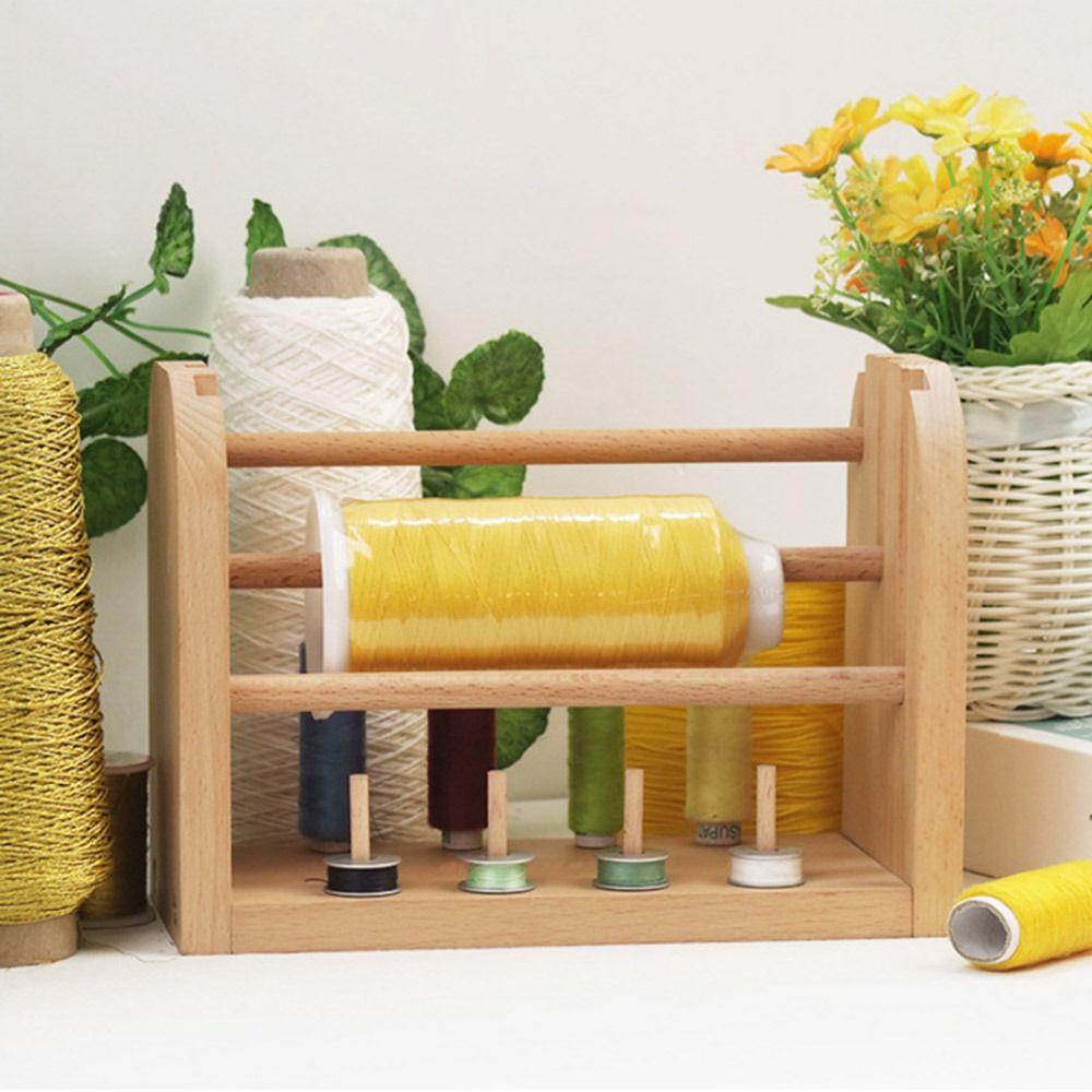 Rotating Weaving Yarn Ball Holder Wooden Sewing Thread Storage Rack Thread Spool Holder  Home