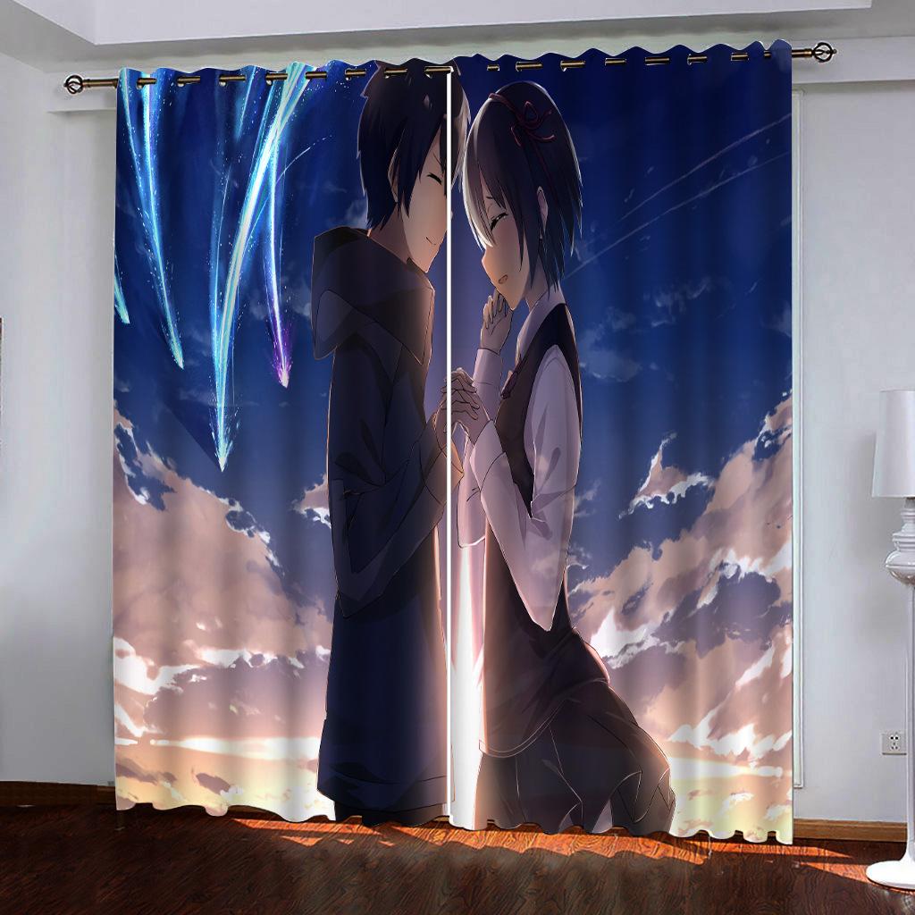High-Density Blackout Curtains Cartoon Curtains Shinkai Makoto Your Name Aesthetic Digital Printing Curtains