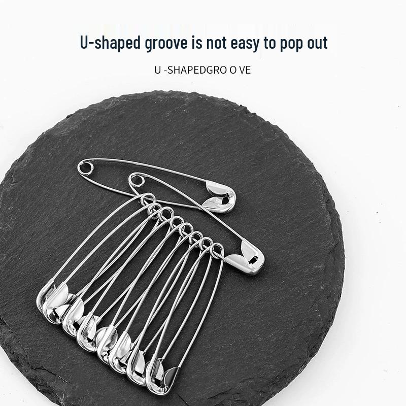 Old-Fashioned Large Safety Brooch Pins: Sturdy, Thickened Design for Securing Clothes
