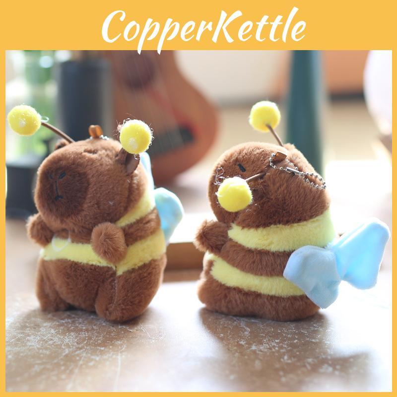 Bee Capybara Plush Keychain With Vibrating Wings Super Soft Backpack Decor