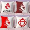 France Vendee Cushion Cover Soft Short Plush Double-Sided Printing Home Decor Machine Washable Pillow Case Gift