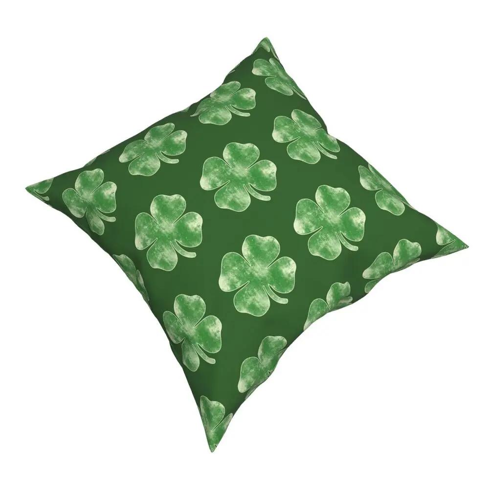 Vintage Shamrock For St. Patrick's Day Party Square Pillow Case Throw Pillow Irish Saint Paddys Leprechaun Clover Cushion Covers