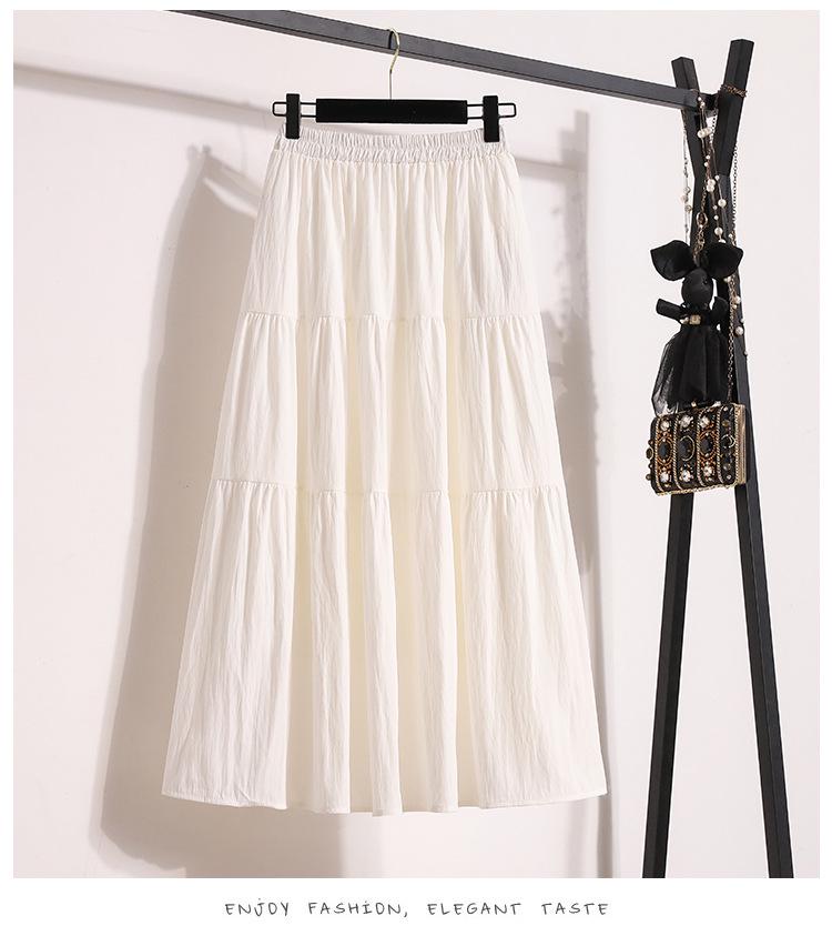 Plus Size Pink Summer A-Line Skirt with Sweet, Slimming Waist-Cinched Layers